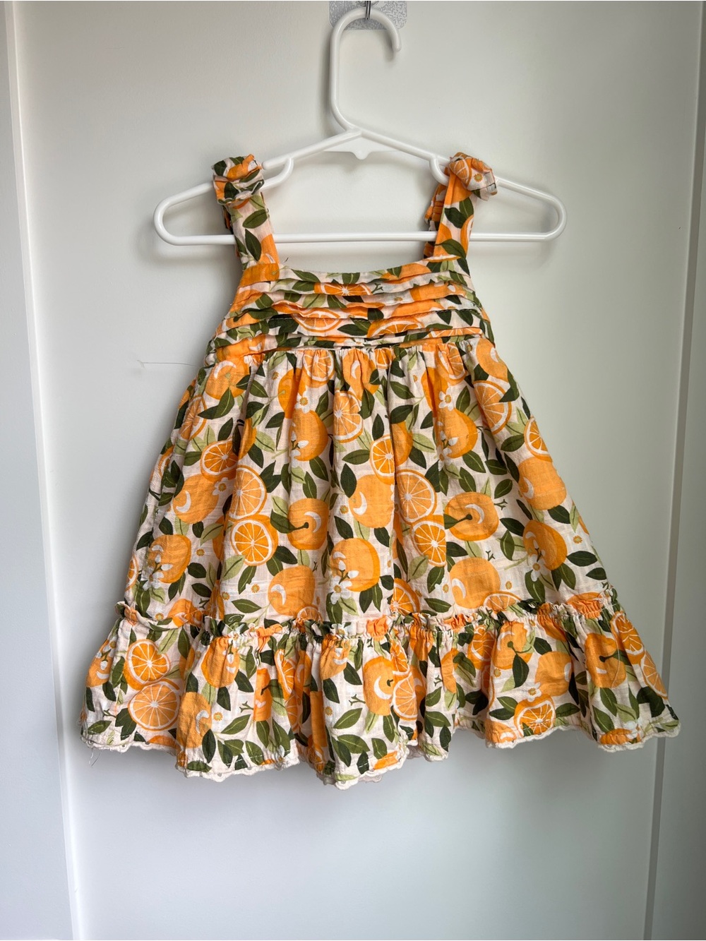 Sincerely Jules Girl Orange Print Dress | Size 18-24 Months